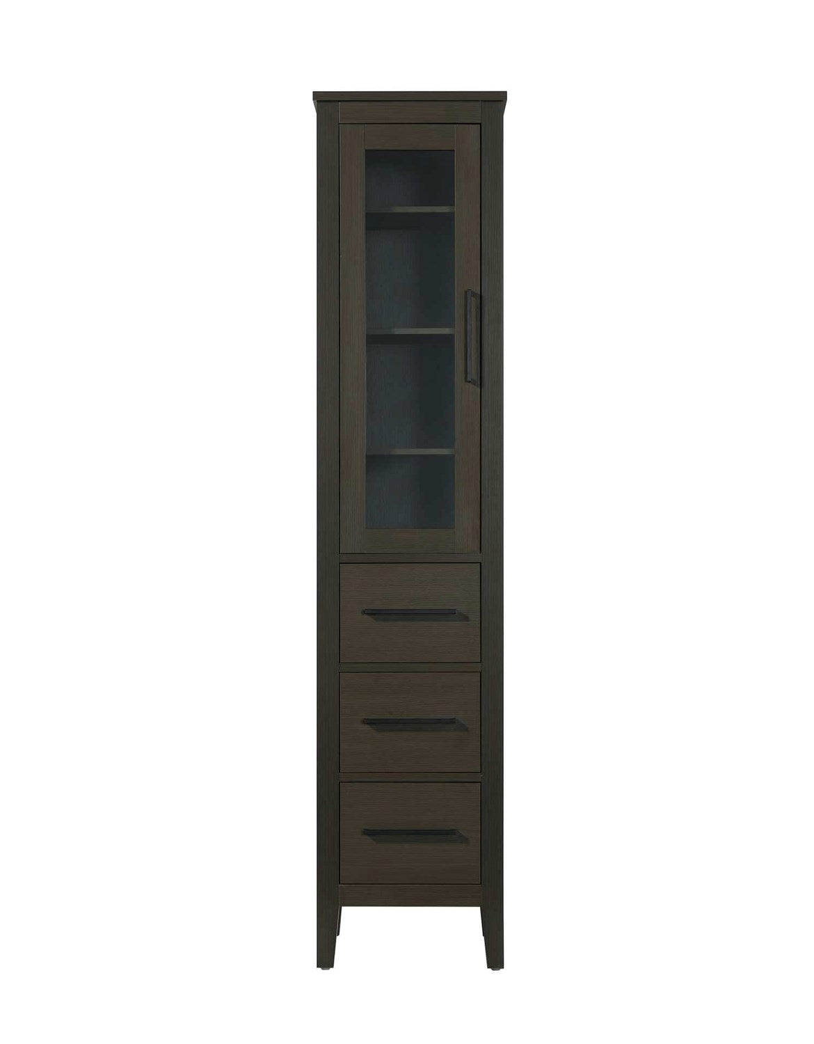16 Inch Bath Storage Glass Cabinet In Mocha Brown by Elegant Kitchen and Bath