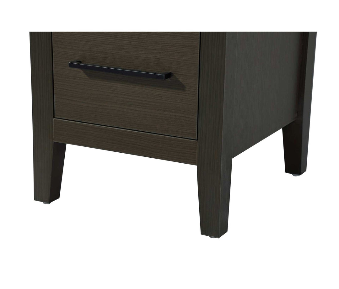 16 Inch Bath Storage Glass Cabinet In Mocha Brown