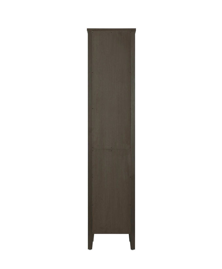 16 Inch Bath Storage Glass Cabinet In Mocha Brown