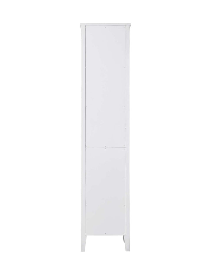 16 Inch Bath Storage Glass Cabinet In White