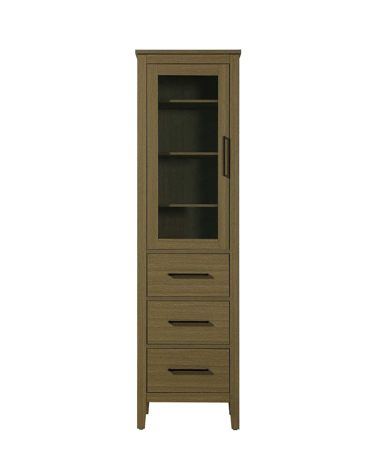20 Inch Bath Storage Glass Cabinet In Chestnut Brown by Elegant Kitchen and Bath