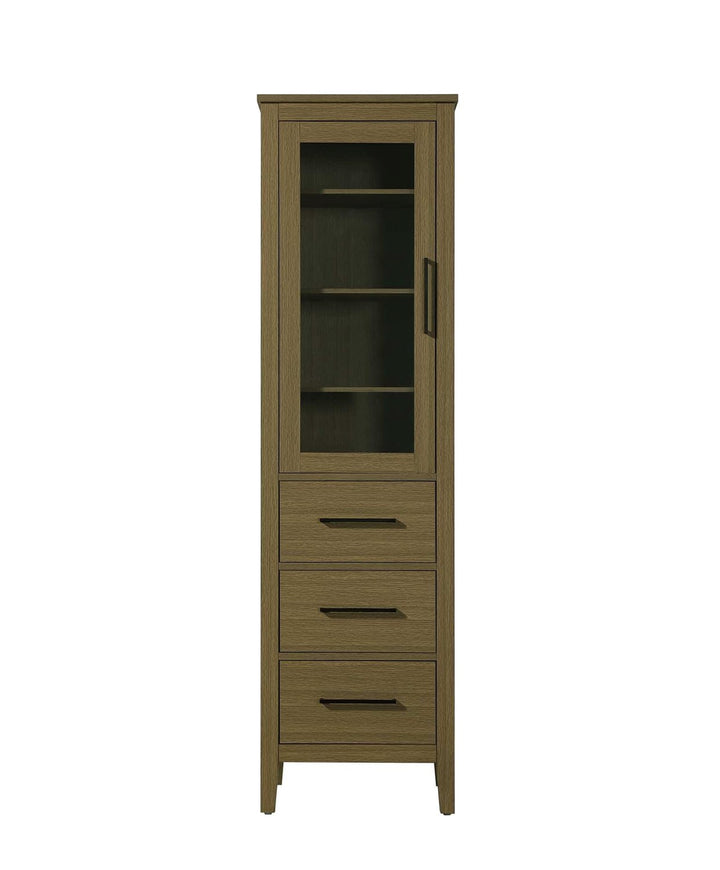 20 Inch Bath Storage Glass Cabinet In Chestnut Brown by Elegant Kitchen and Bath