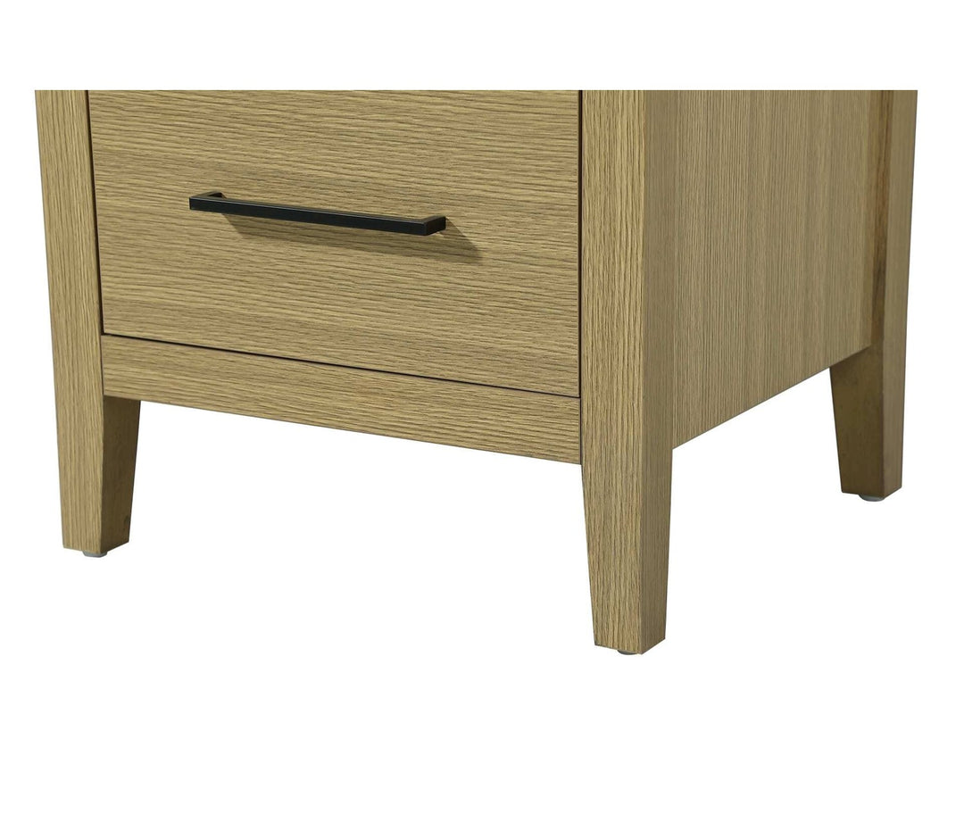 20 Inch Bath Storage Glass Cabinet In Honey Brown