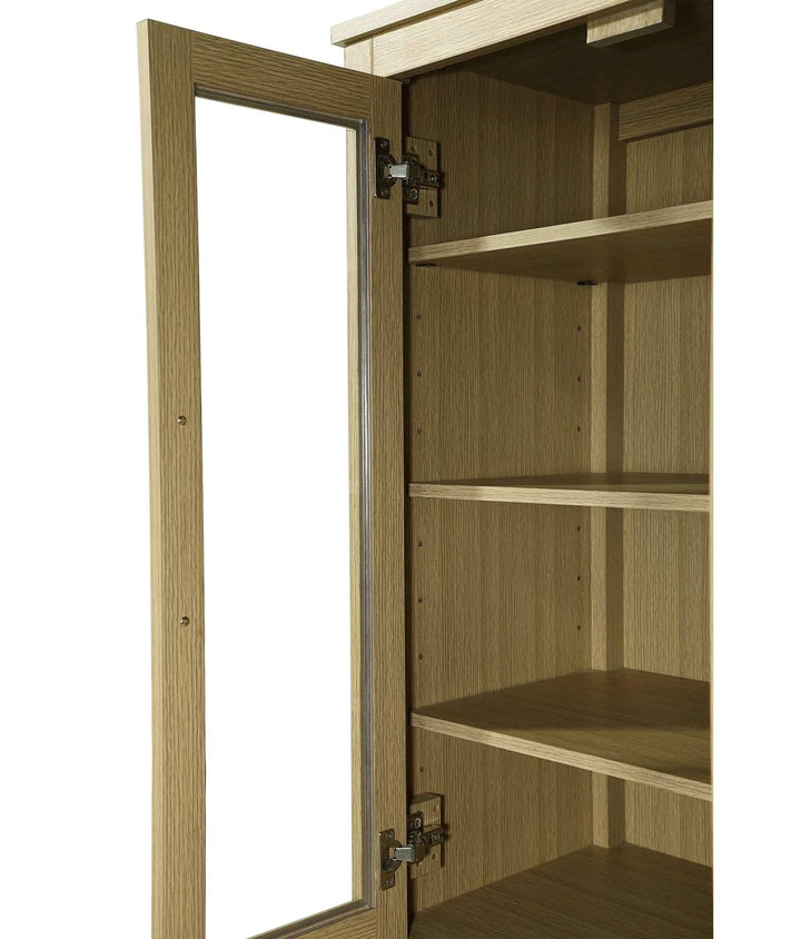 20 Inch Bath Storage Glass Cabinet In Honey Brown