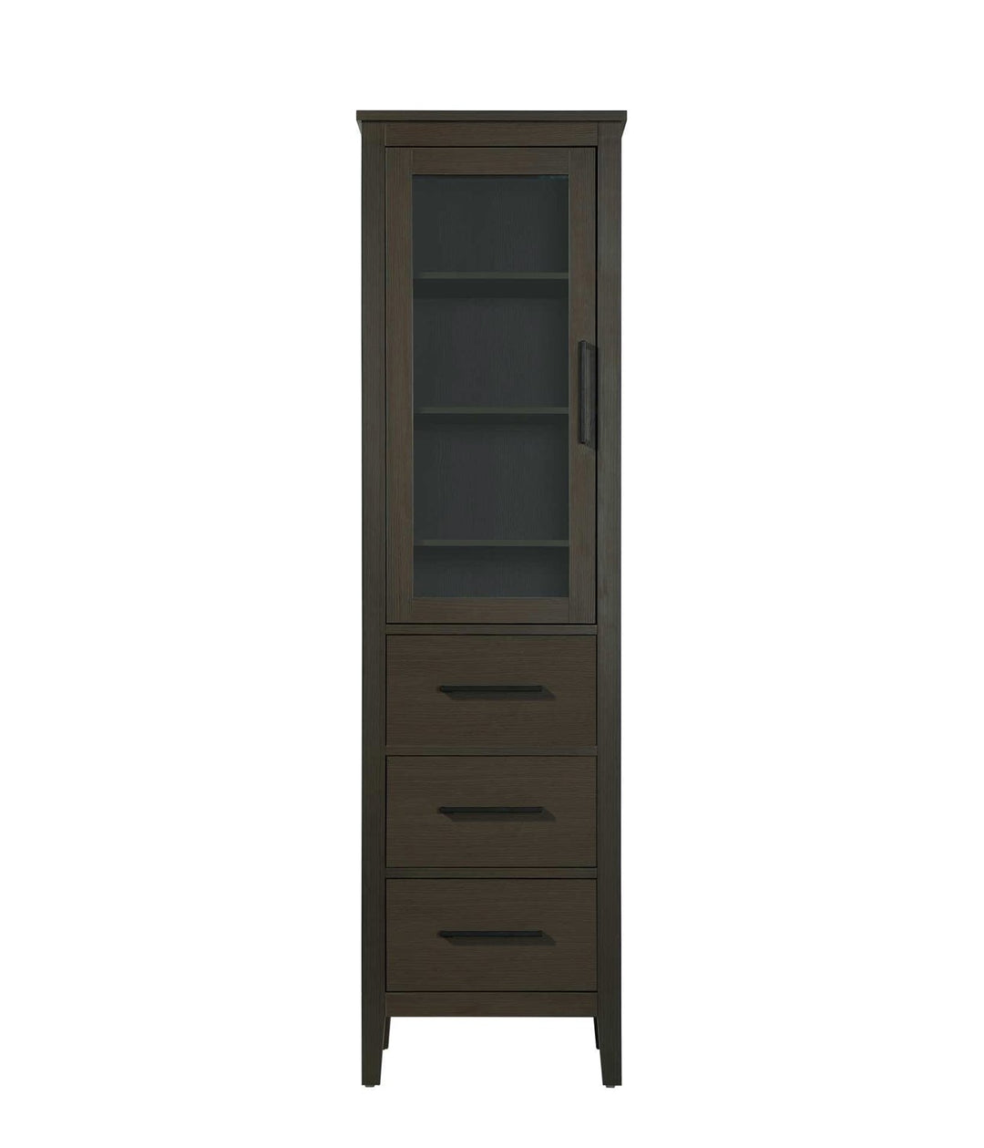 20 Inch Bath Storage Glass Cabinet In Mocha Brown by Elegant Kitchen and Bath
