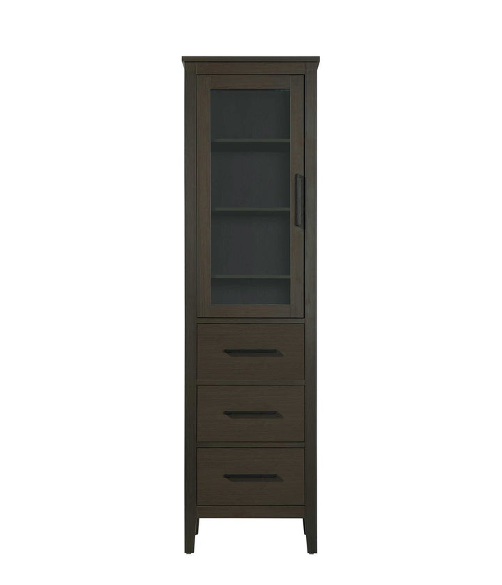 20 Inch Bath Storage Glass Cabinet In Mocha Brown by Elegant Kitchen and Bath