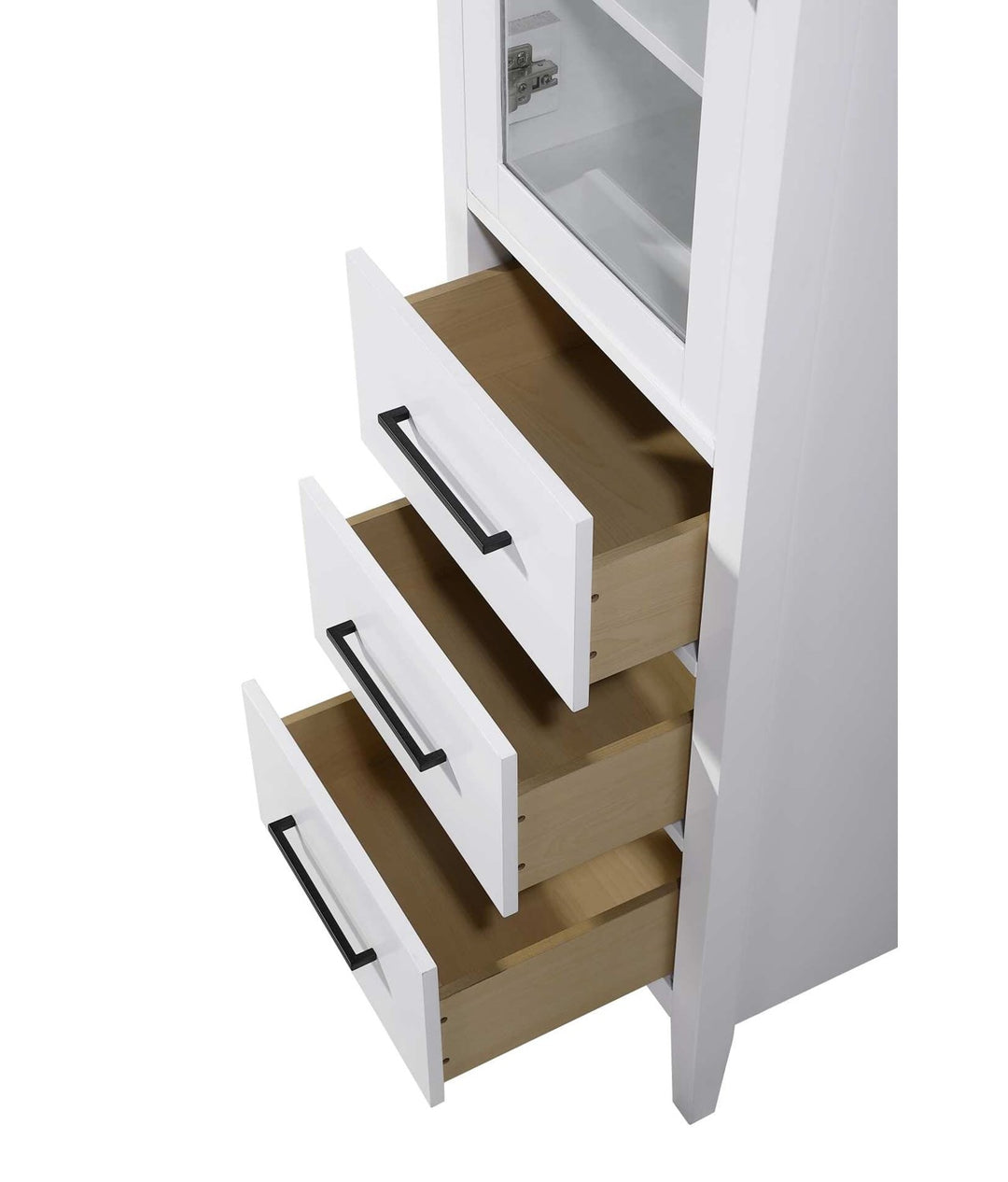 20 Inch Bath Storage Glass Cabinet In White