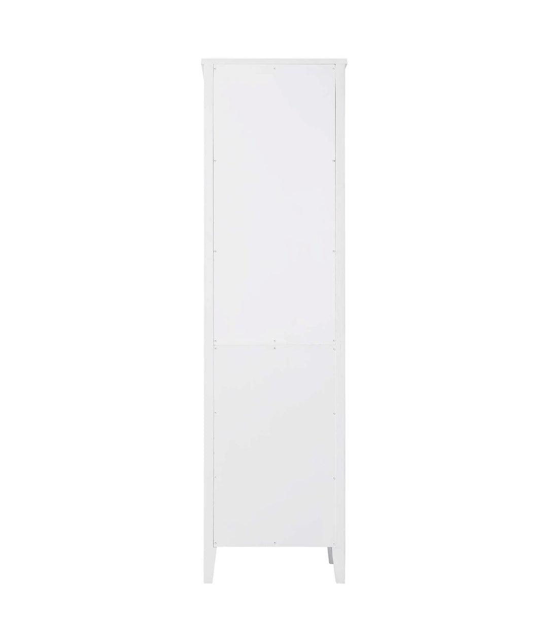 20 Inch Bath Storage Glass Cabinet In White