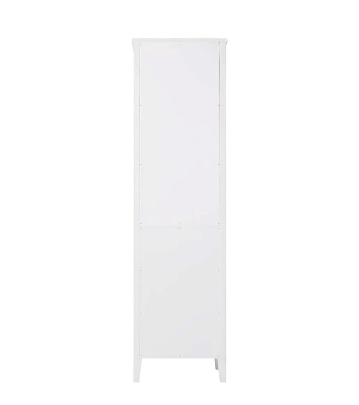 20 Inch Bath Storage Glass Cabinet In White