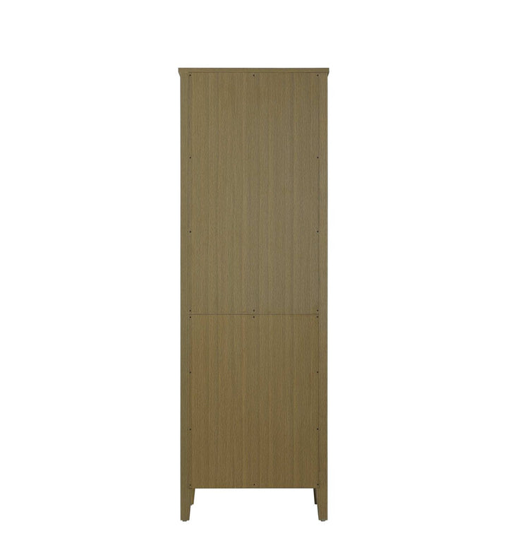 24 Inch Bath Storage Glass Cabinet In Chestnut Brown