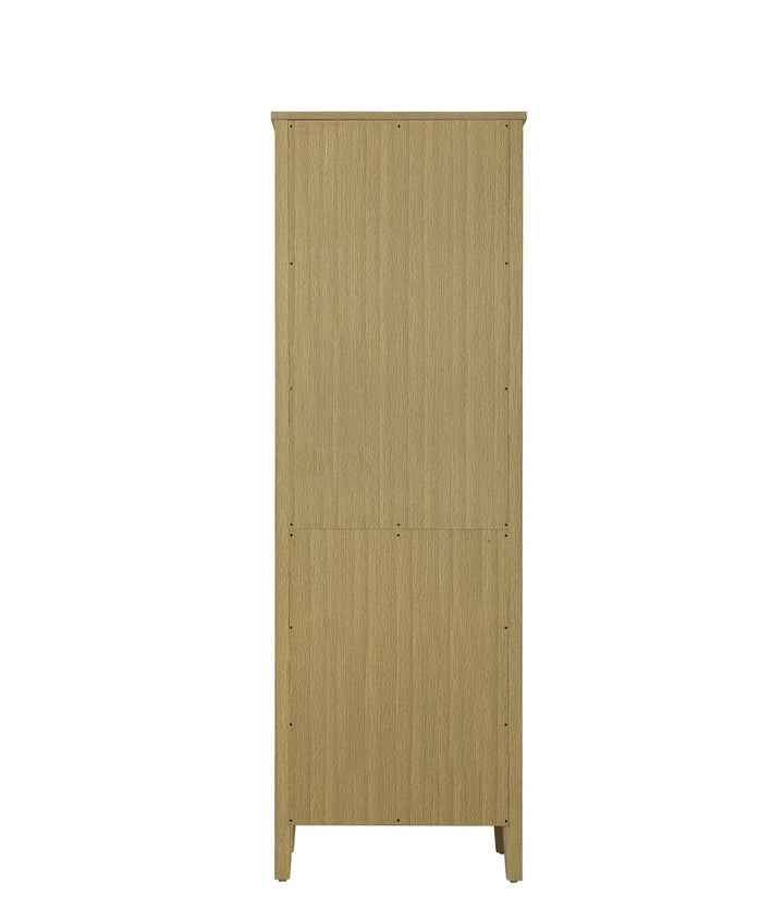 24 Inch Bath Storage Glass Cabinet In Honey Brown