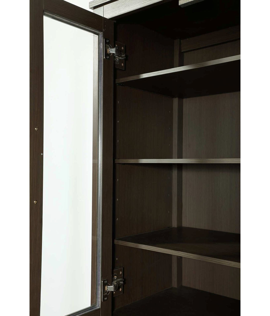 24 Inch Bath Storage Glass Cabinet In Mocha Brown
