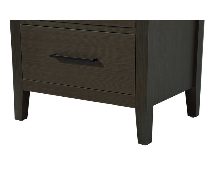 24 Inch Bath Storage Glass Cabinet In Mocha Brown
