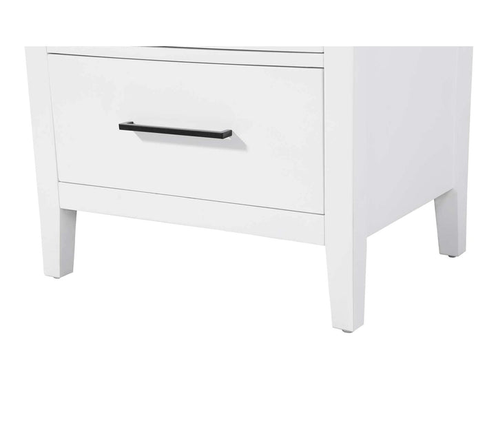 24 Inch Bath Storage Glass Cabinet In White