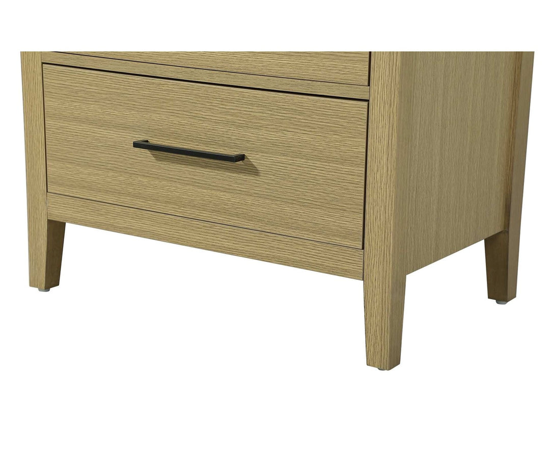 28 Inch Bath Storage Glass Cabinet In Honey Brown