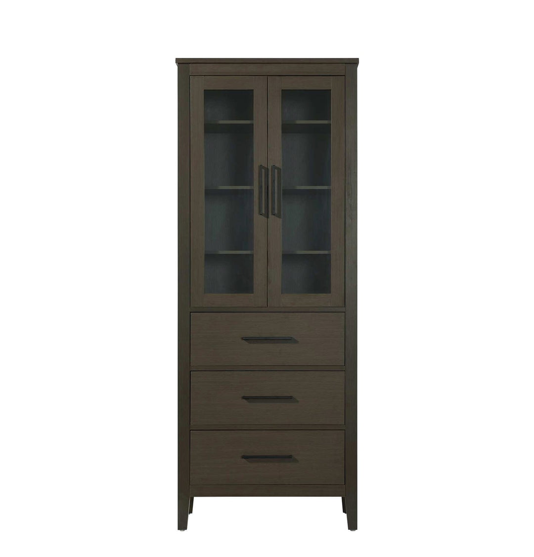 28 Inch Bath Storage Glass Cabinet In Mocha Brown by Elegant Kitchen and Bath