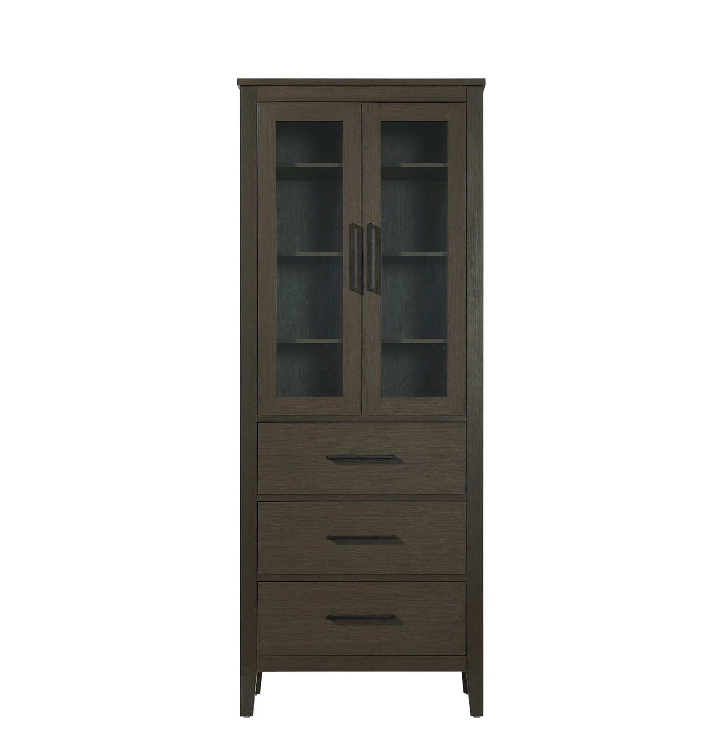 28 Inch Bath Storage Glass Cabinet In Mocha Brown by Elegant Kitchen and Bath