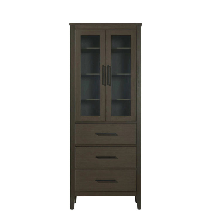 28 Inch Bath Storage Glass Cabinet In Mocha Brown by Elegant Kitchen and Bath