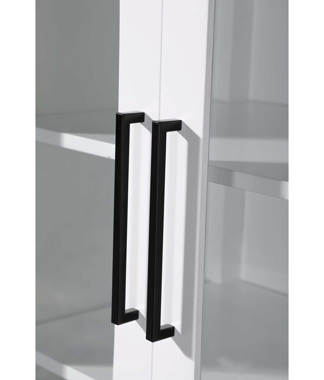 28 Inch Bath Storage Glass Cabinet In White