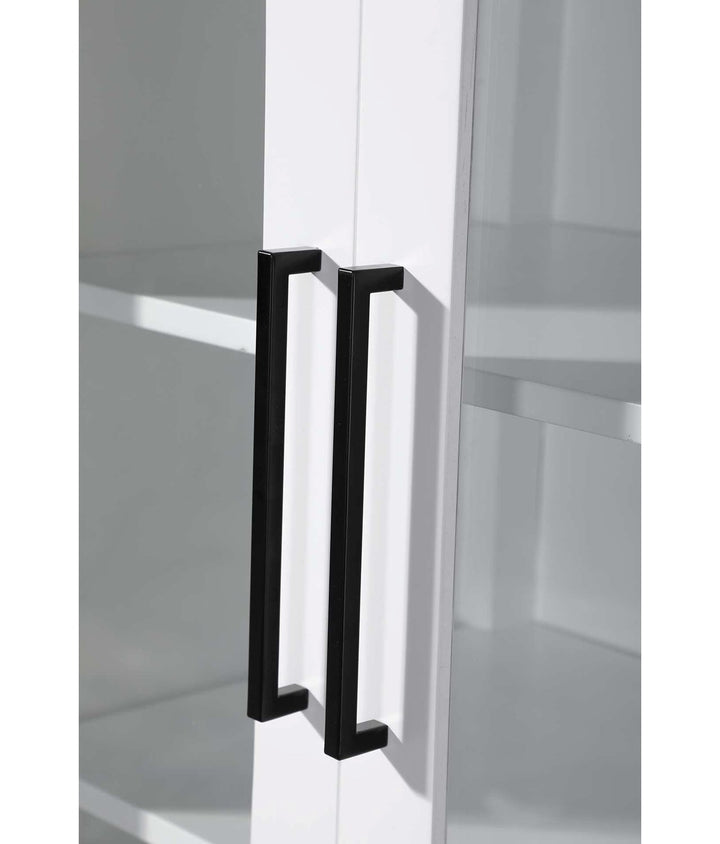 28 Inch Bath Storage Glass Cabinet In White