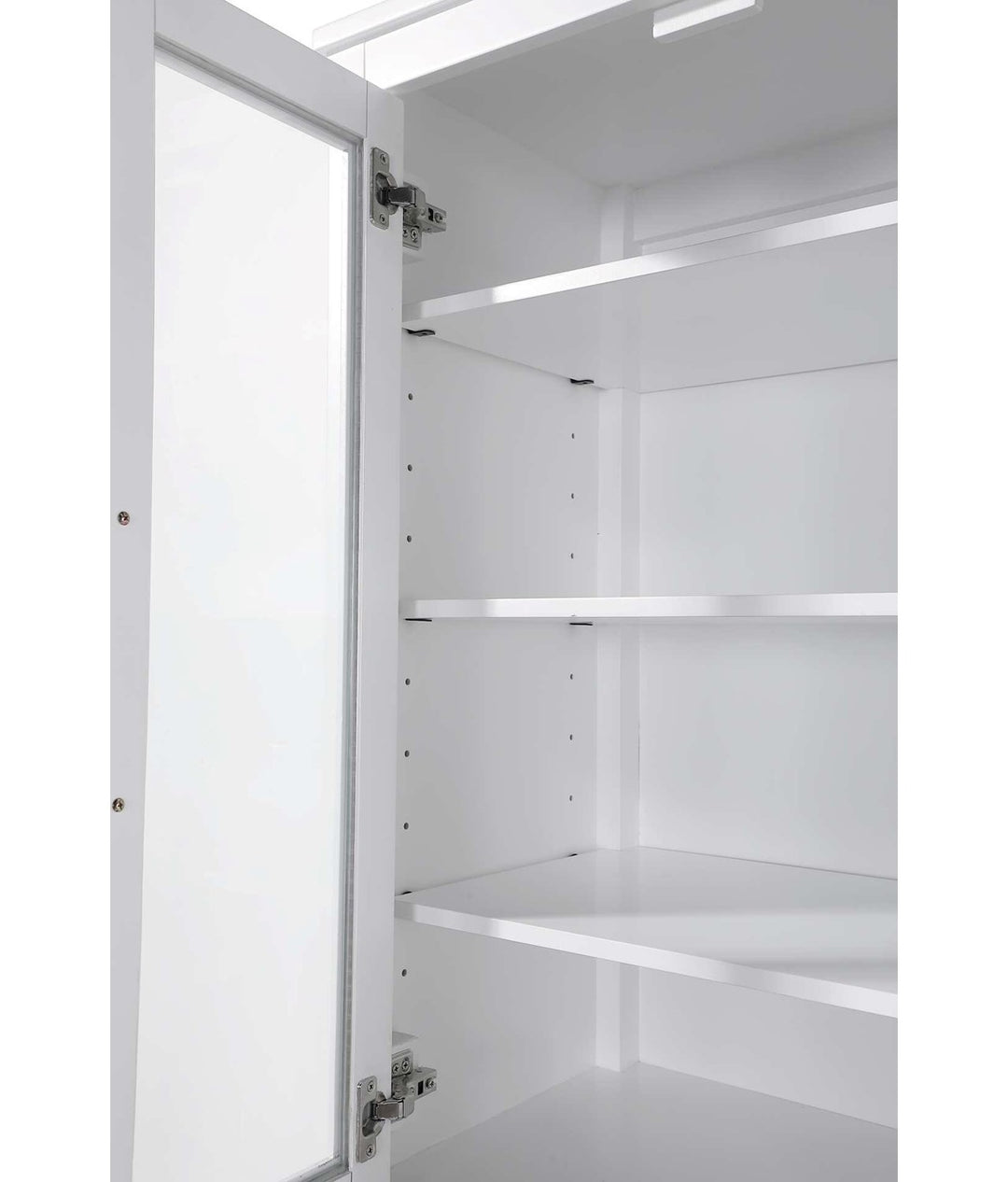 28 Inch Bath Storage Glass Cabinet In White
