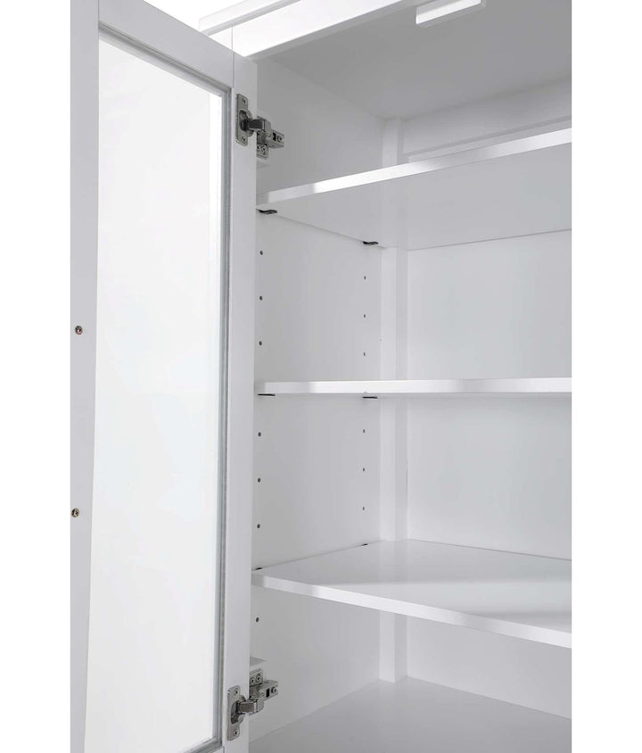 28 Inch Bath Storage Glass Cabinet In White