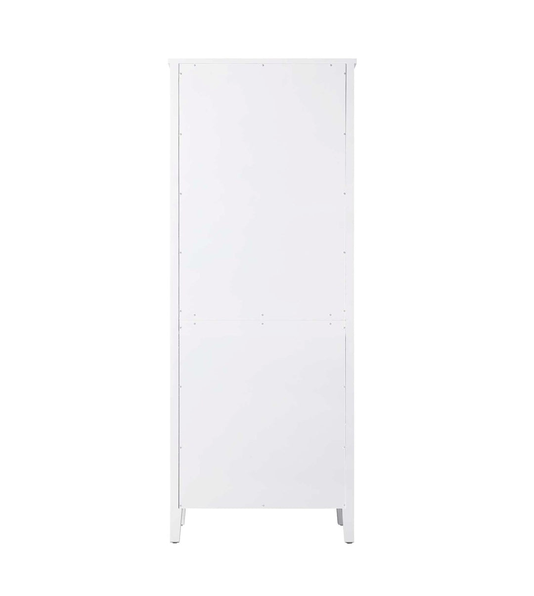 28 Inch Bath Storage Glass Cabinet In White