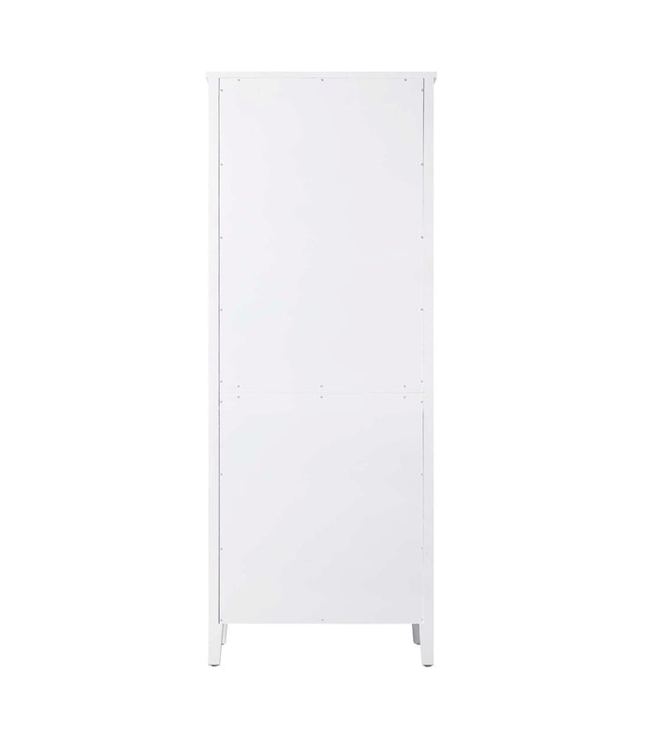 28 Inch Bath Storage Glass Cabinet In White