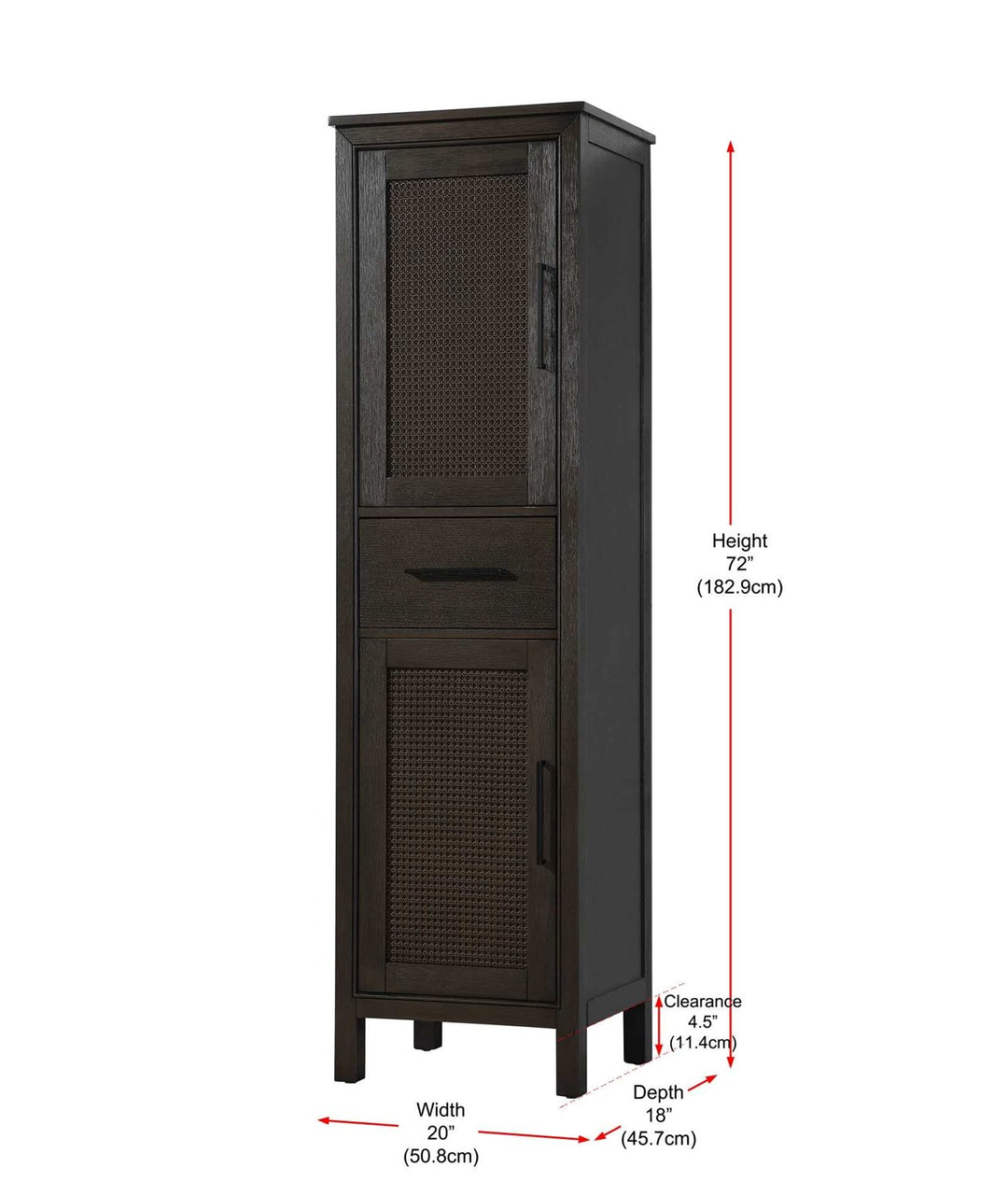 20 Inch Bath Storage Cabinet In Chocolate Oak
