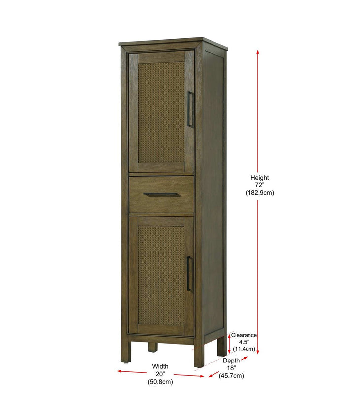 20 Inch Bath Storage Cabinet In Hazel Oak