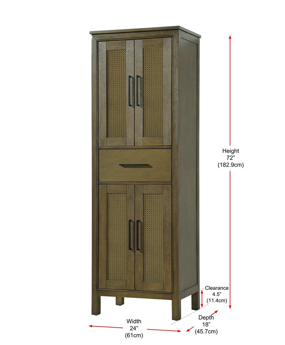 24 Inch Bath Storage Cabinet In Hazel Oak