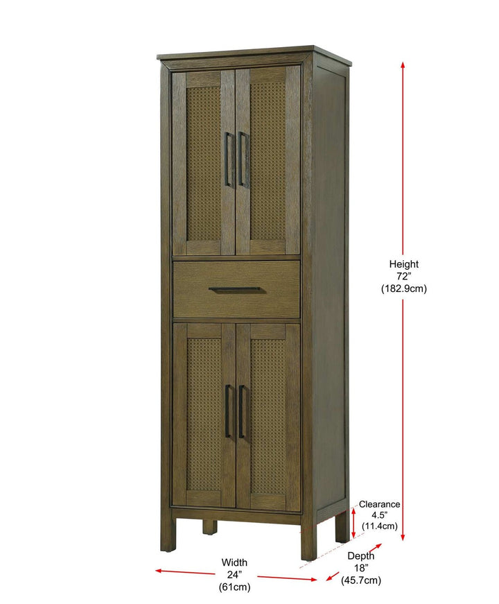 24 Inch Bath Storage Cabinet In Hazel Oak