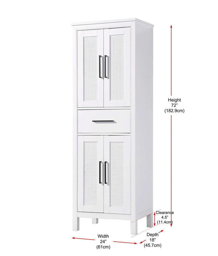 24 Inch Bath Storage Cabinet In White