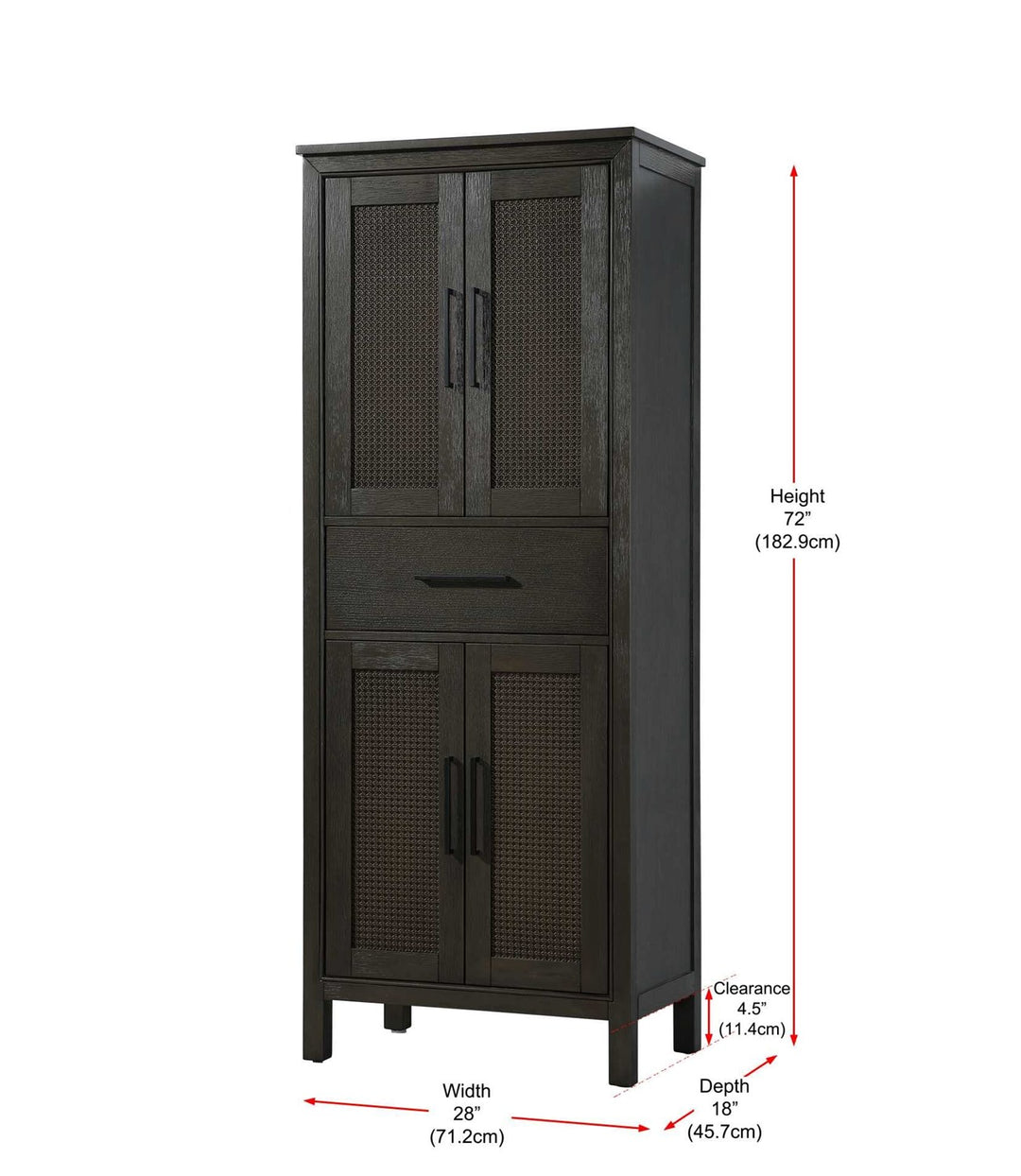 28 Inch Bath Storage Cabinet In Chocolate Oak