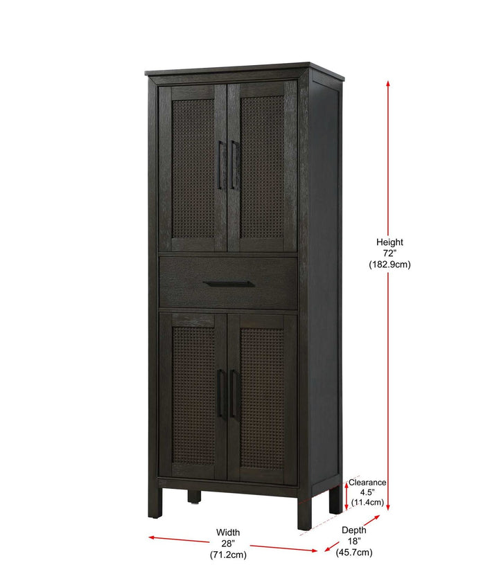 28 Inch Bath Storage Cabinet In Chocolate Oak
