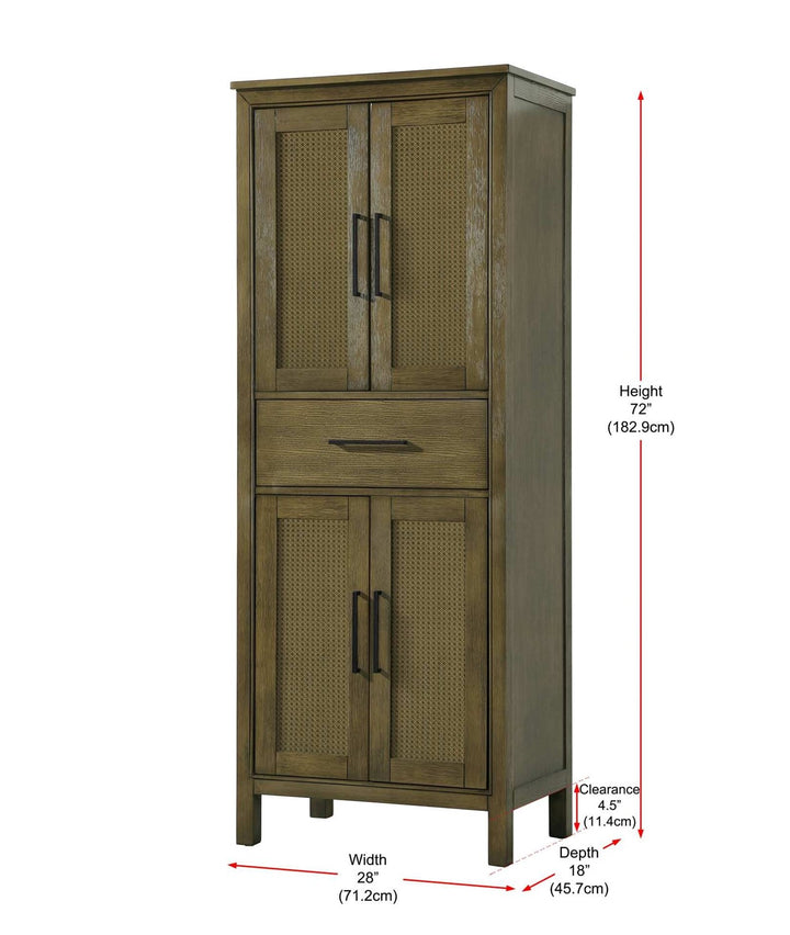28 Inch Bath Storage Cabinet In Hazel Oak