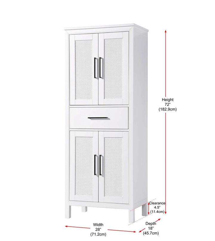 28 Inch Bath Storage Cabinet In White
