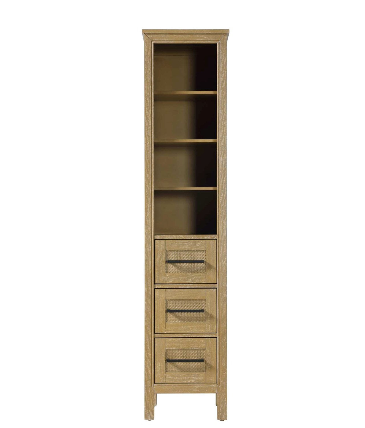 16 Inch Open Shelving Bath Storage Cabinet In Linen Oak by Elegant Kitchen and Bath