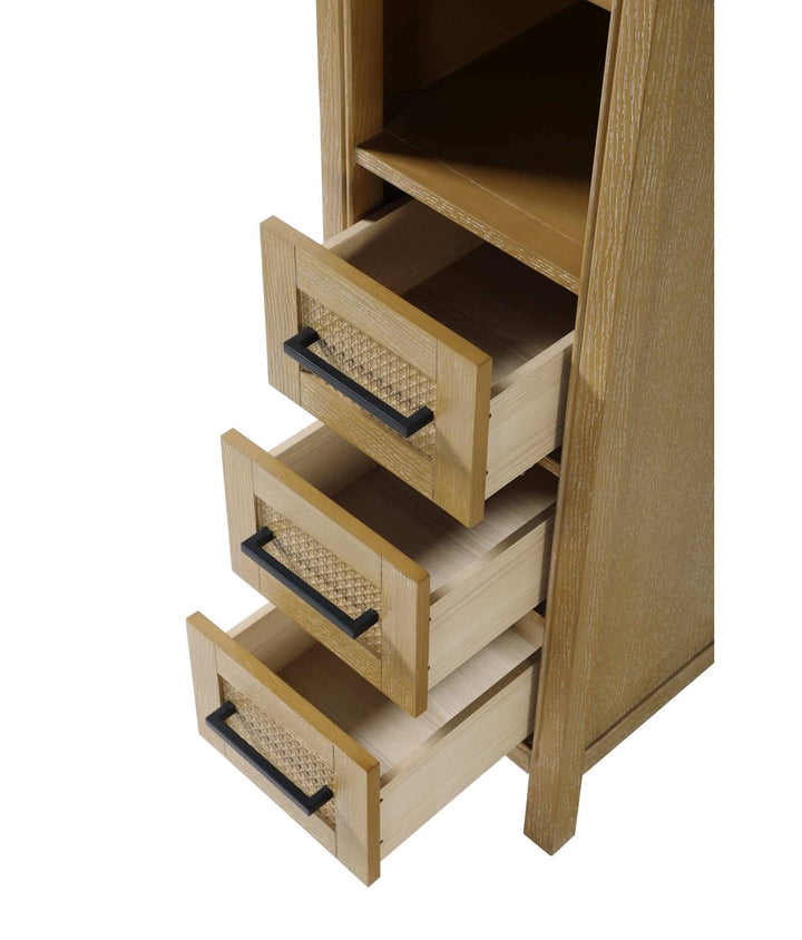 16 Inch Open Shelving Bath Storage Cabinet In Linen Oak