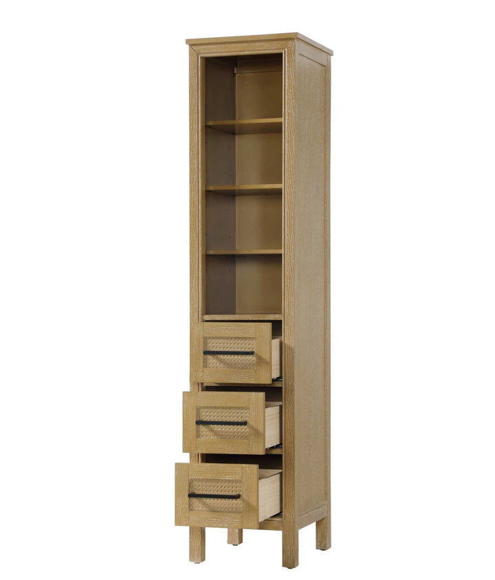 16 Inch Open Shelving Bath Storage Cabinet In Linen Oak