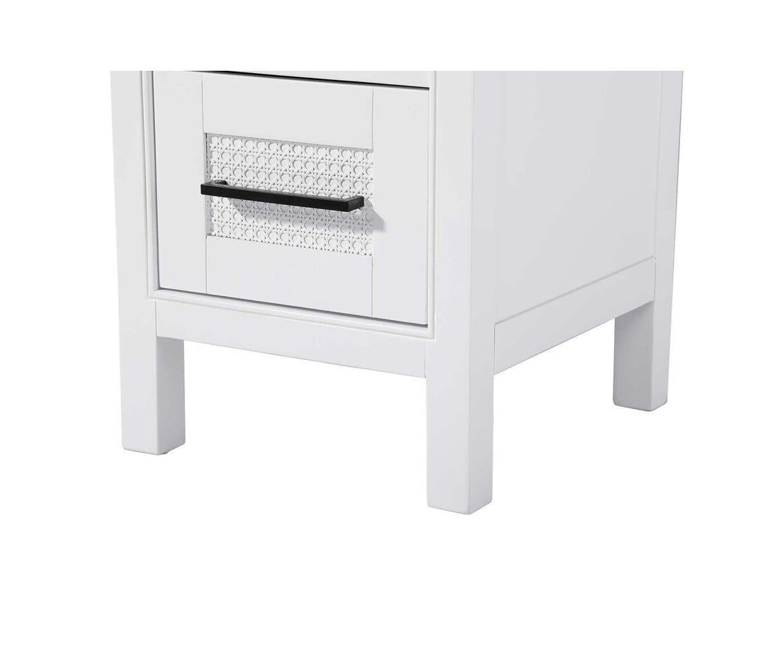 16 Inch Open Shelving Bath Storage Cabinet In White