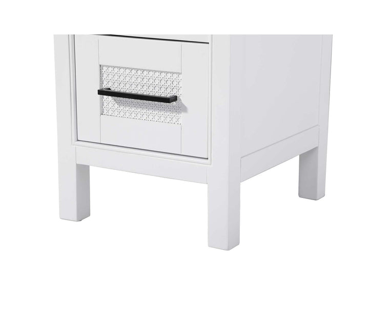 16 Inch Open Shelving Bath Storage Cabinet In White