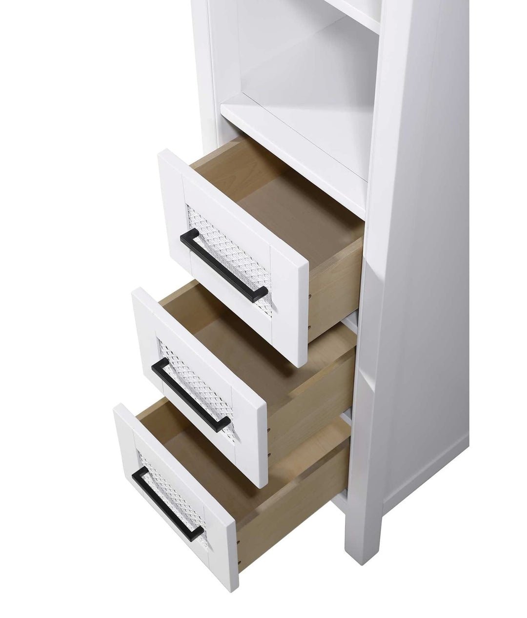 16 Inch Open Shelving Bath Storage Cabinet In White