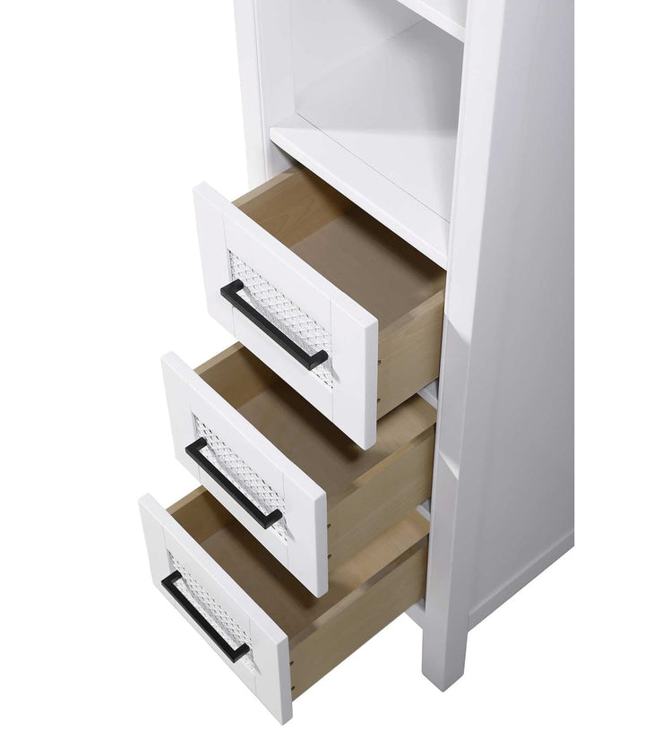 16 Inch Open Shelving Bath Storage Cabinet In White