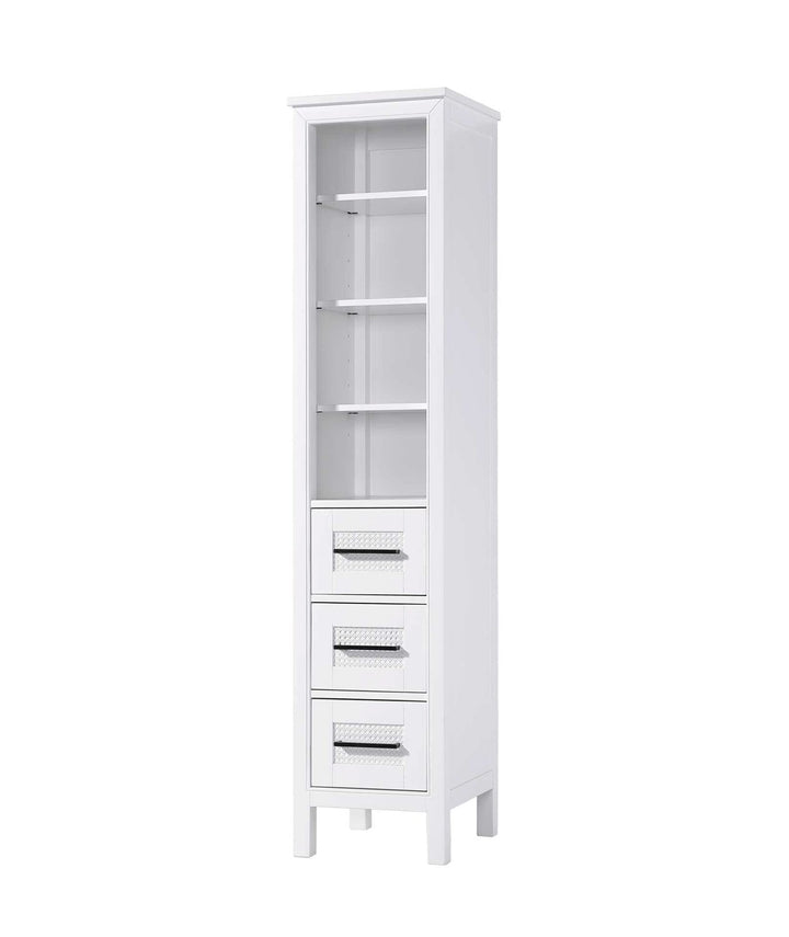 16 Inch Open Shelving Bath Storage Cabinet In White