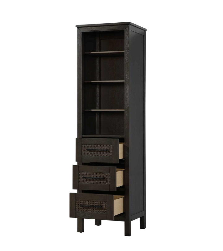 20 Inch Open Shelving Bath Storage Cabinet In Chocolate Oak