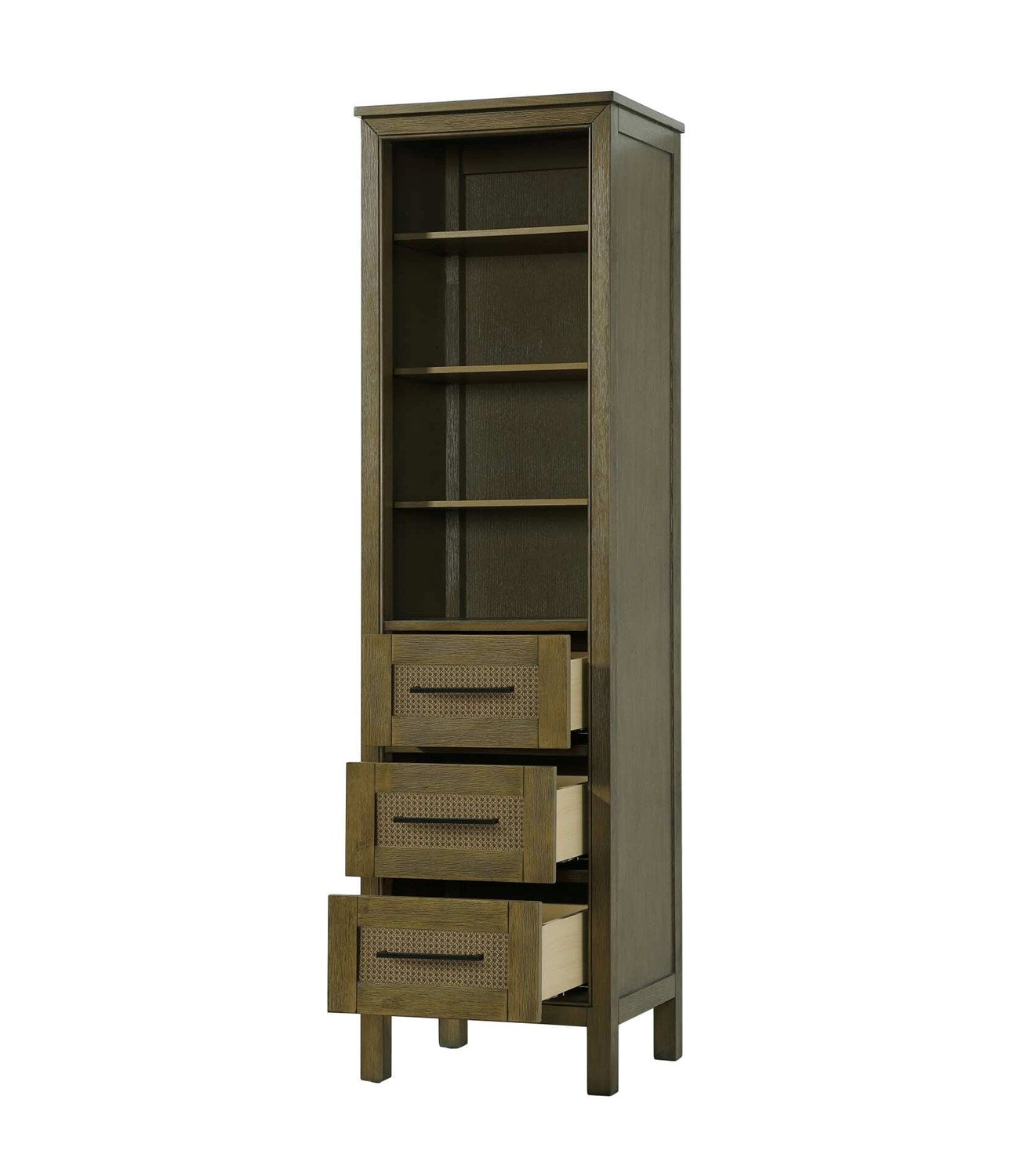 20 Inch Open Shelving Bath Storage Cabinet In Hazel Oak