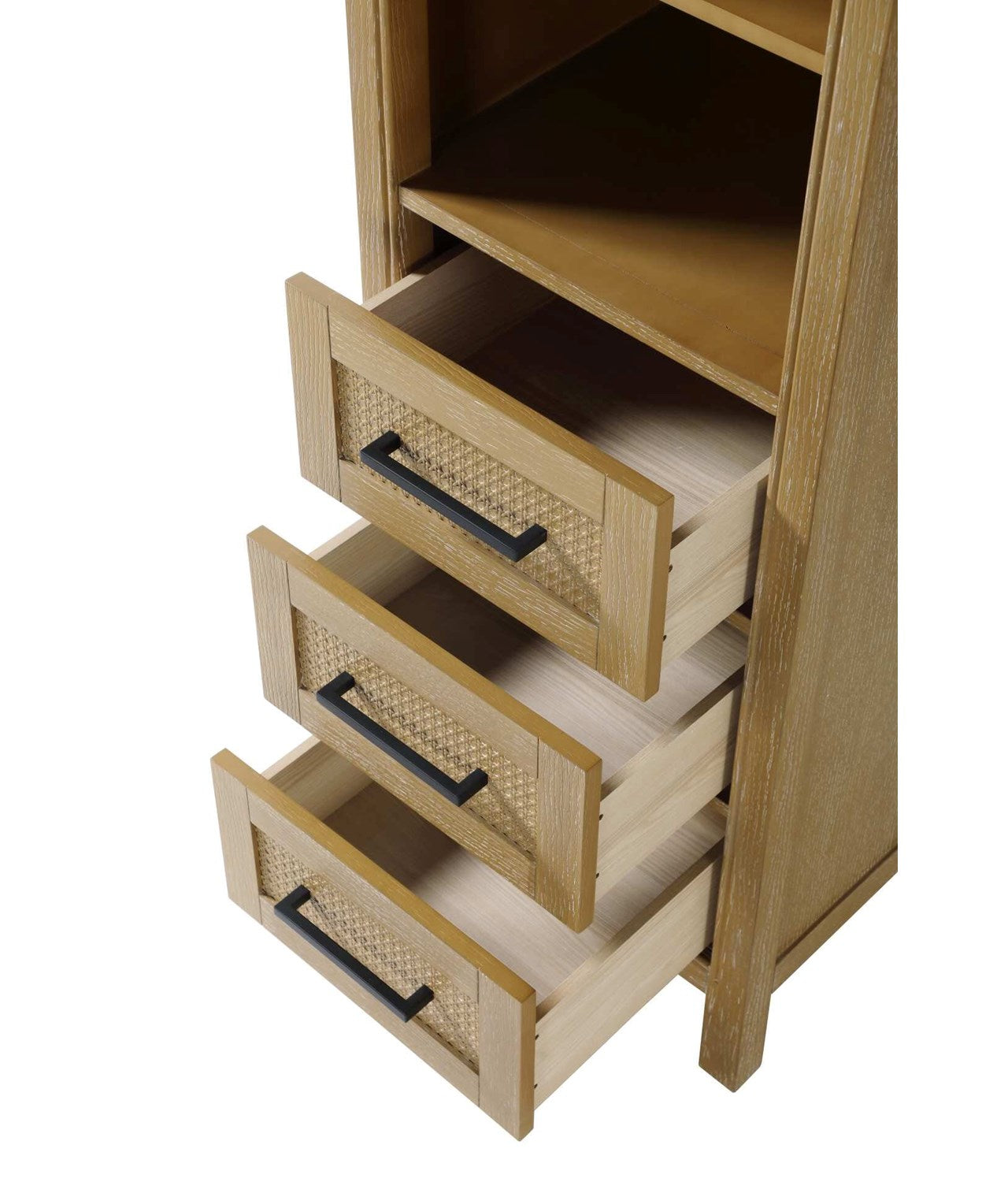 20 Inch Open Shelving Bath Storage Cabinet In Linen Oak