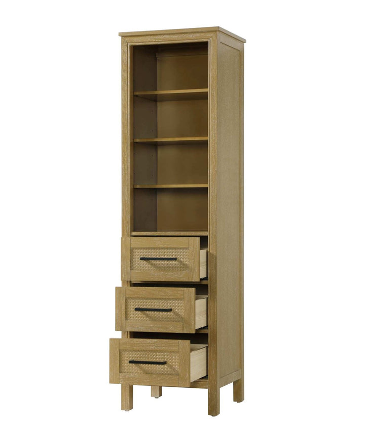 20 Inch Open Shelving Bath Storage Cabinet In Linen Oak
