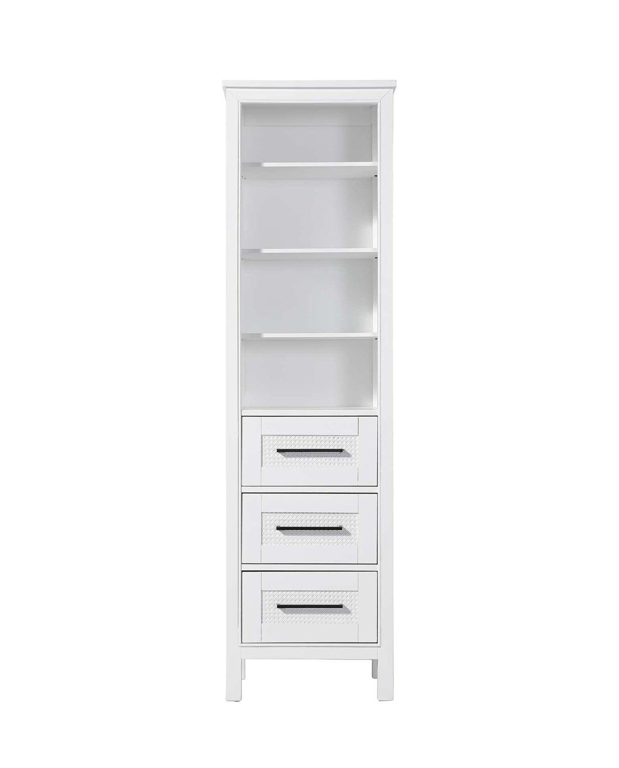 20 Inch Open Shelving Bath Storage Cabinet In White by Elegant Kitchen and Bath